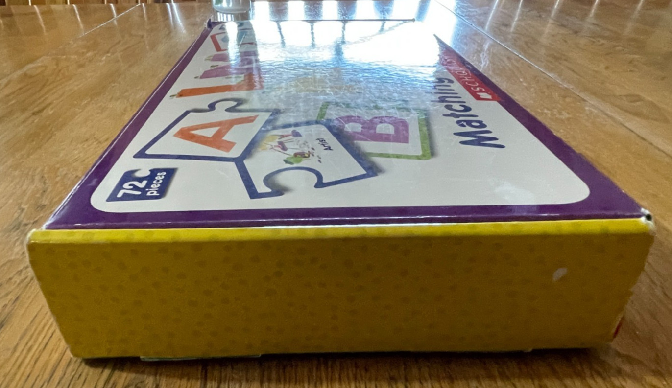 Scholastic LMNO Peas Matching Puzzle Pairs Alphabet Numbers 72 Pieces w/Book