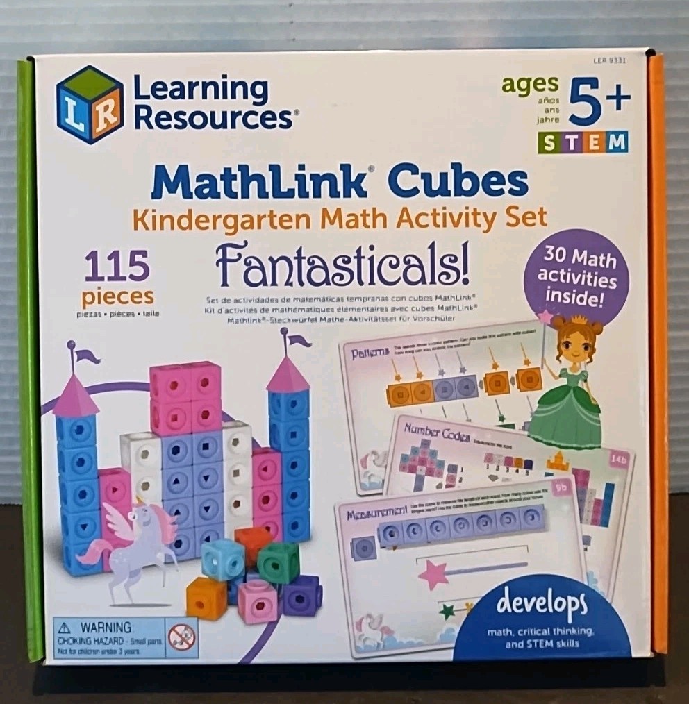 Learning Resources Skill Builders! Preschool Letters & Mathlink Cubes Lot of 2