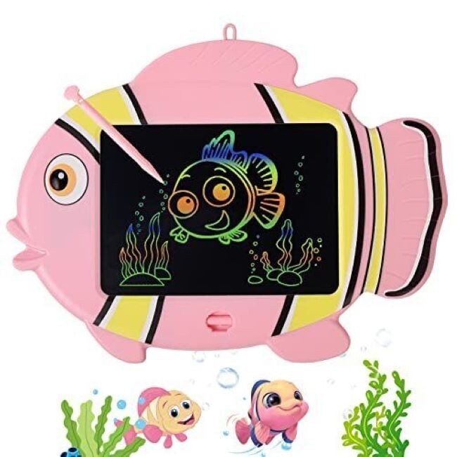 Pink Clownfish LCD Drawing Board, 9″ Draw Area, 2 Pens, Battery Included NEW