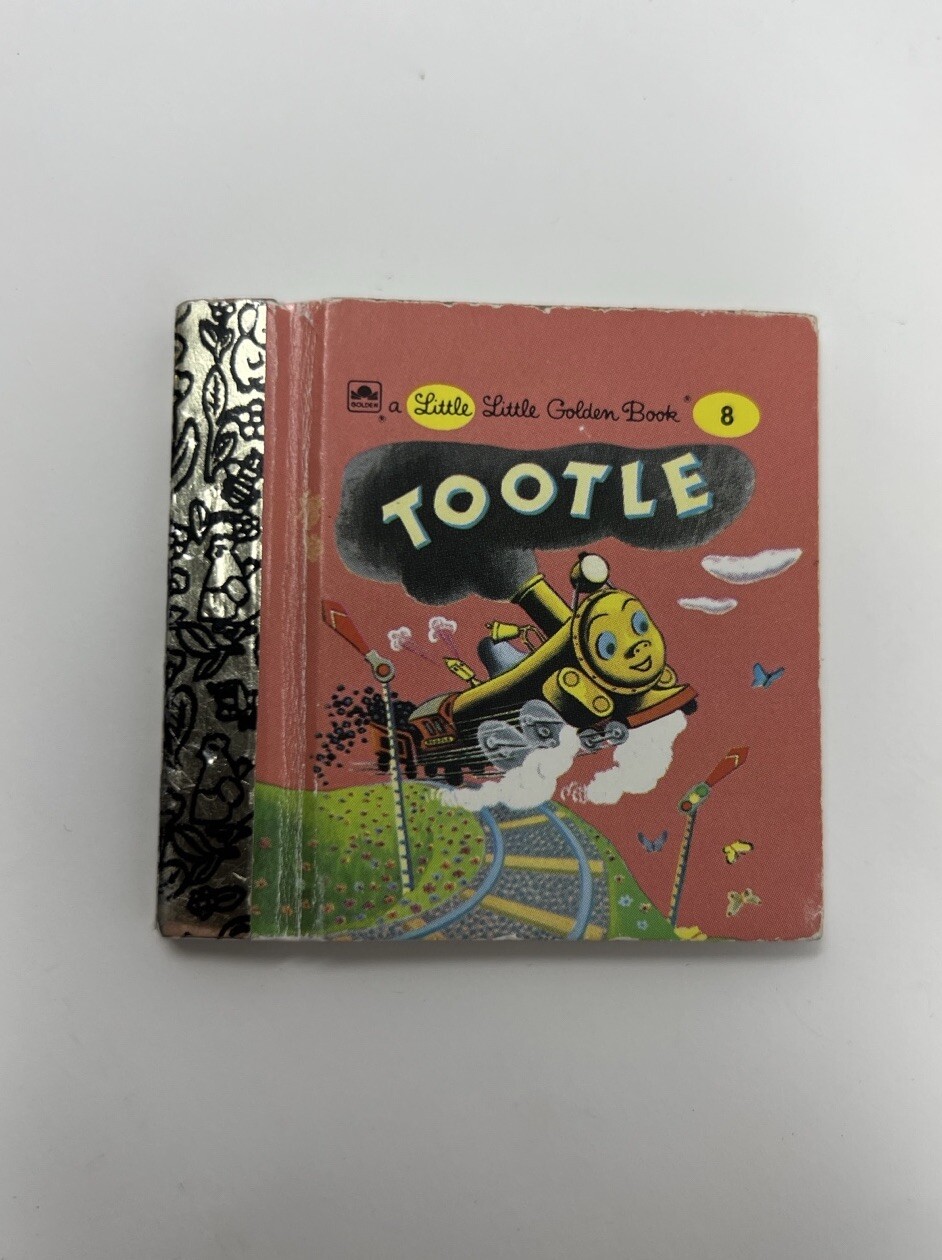 2x LITTLE LITTLE GOLDEN BOOK MINI MINIATURE VINTAGE BOOKS Tootle & Sleepy Book