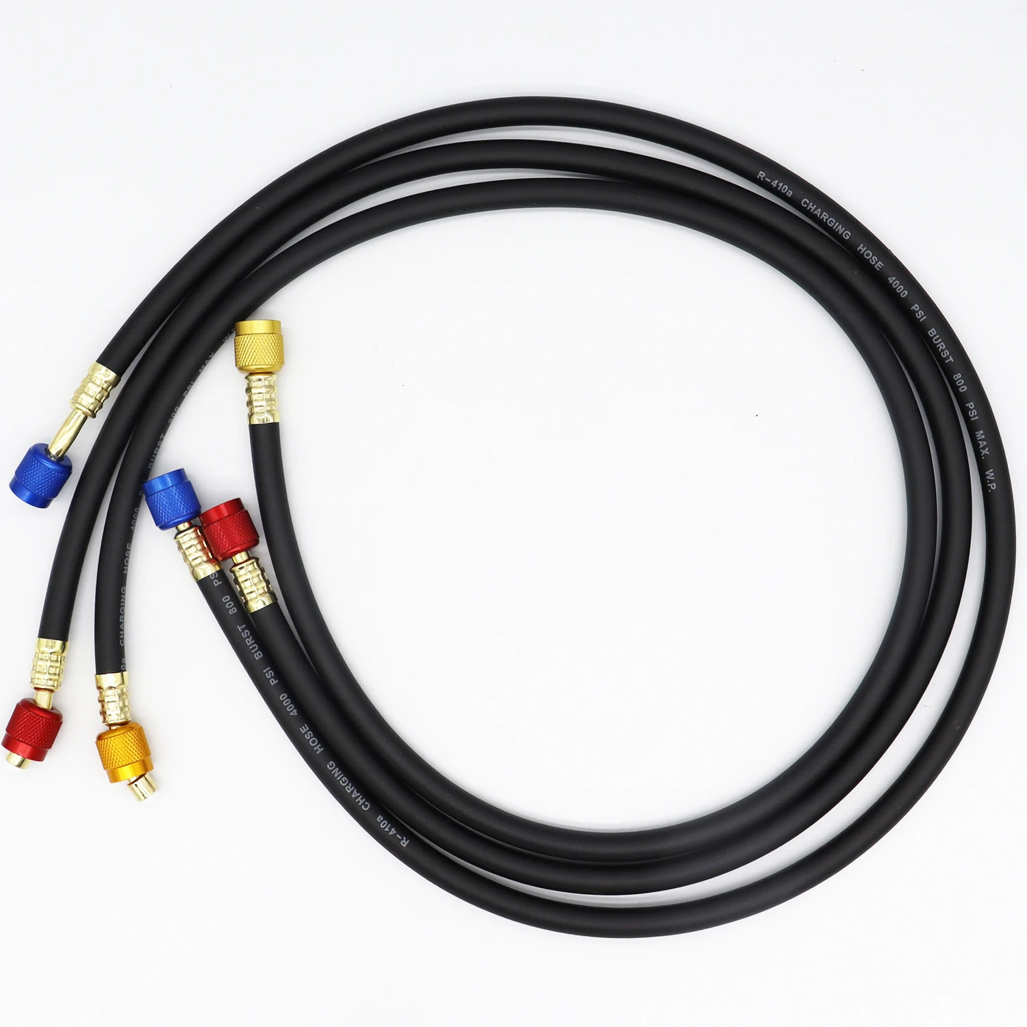 AC Charging Hose Tube Kit Hose Low Loss Fittings for R134A R12 R22 Refrigerant