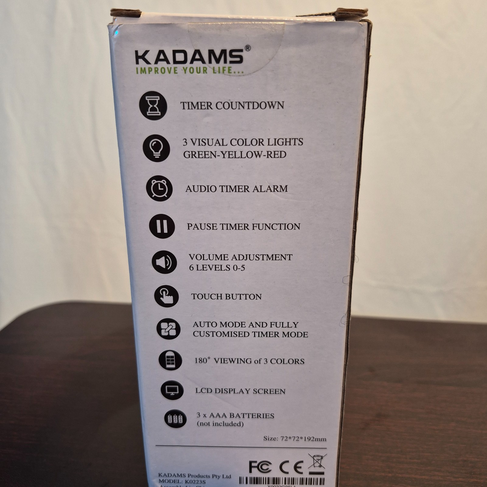 KADAMS Visual Timer for Kids with Audio Pre-Alarm Traffic Light Z4 New Open Box