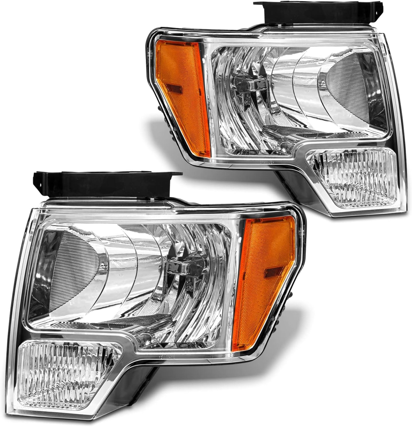 Headlight Assembly Ford F150 2009-2014 Chrome Pair