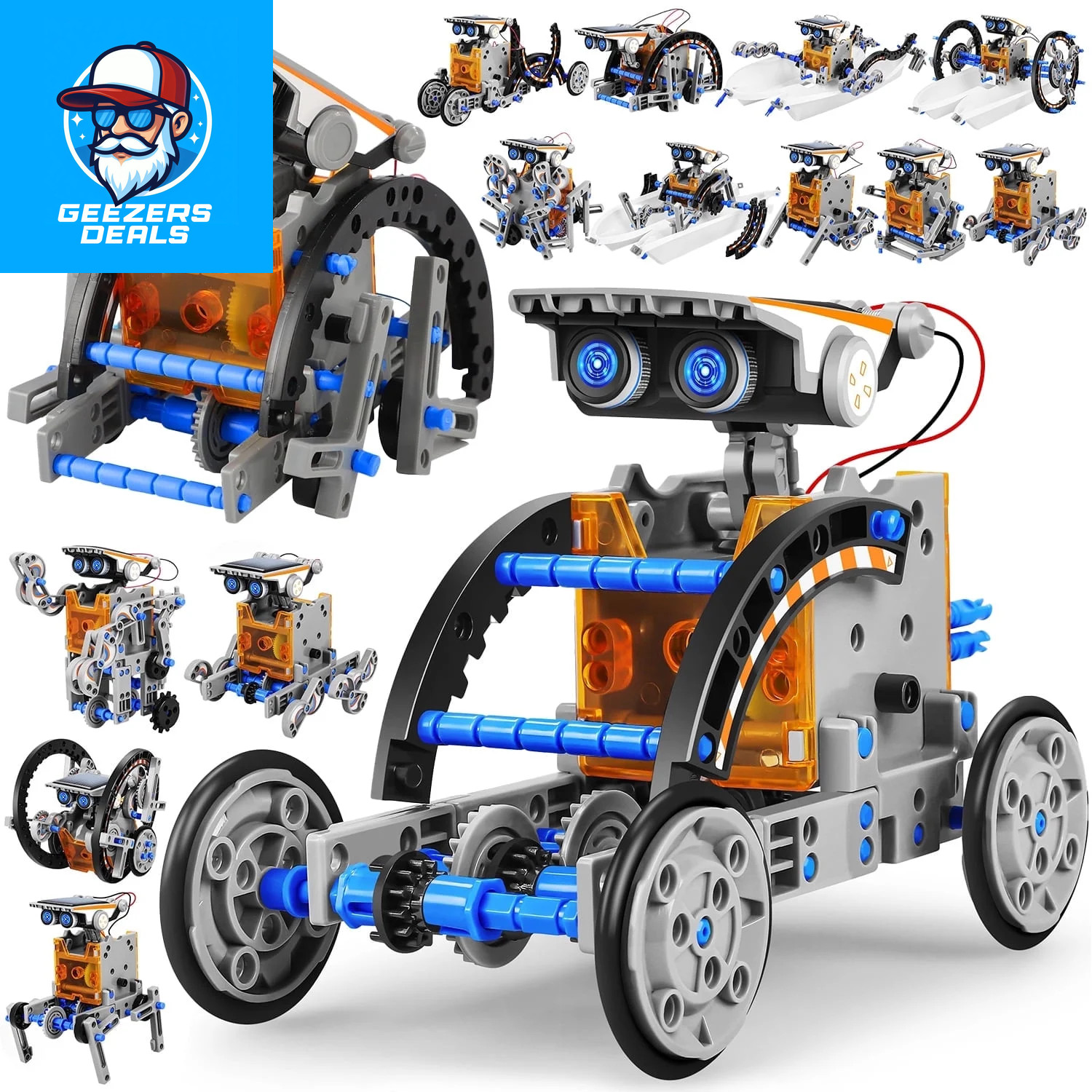 STEM Toys Solar-Powered Transforming Robot Toy – 12-In-1 Construction Set,Educat
