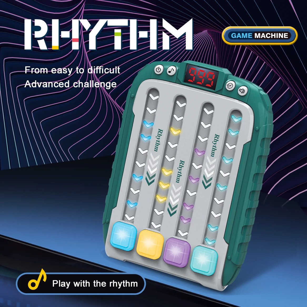 Rhythm Game Machine – Handheld Electronic Music Speed Push Toy for Kids Adults