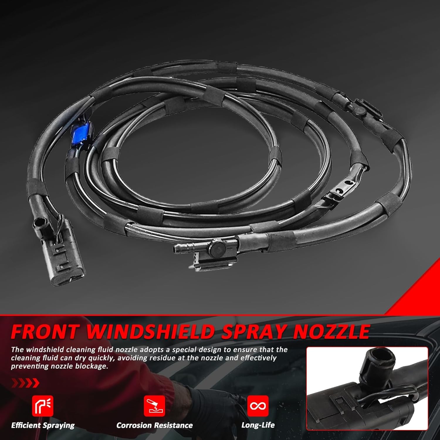 Windshield Washer Hose Compatible with Mercedes-Benz CL550 CL600 S350 S400 S550