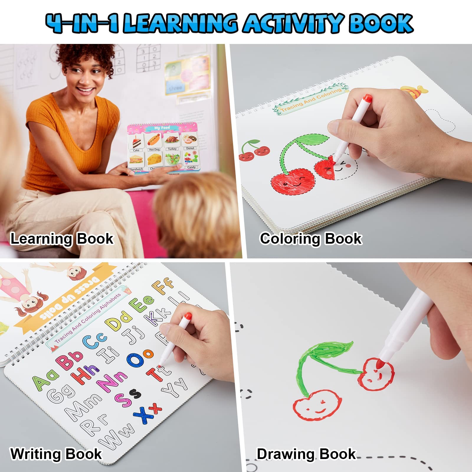 Huijing Activities Preschool Learning Busy Book – 29 Themes Binder Montessori…