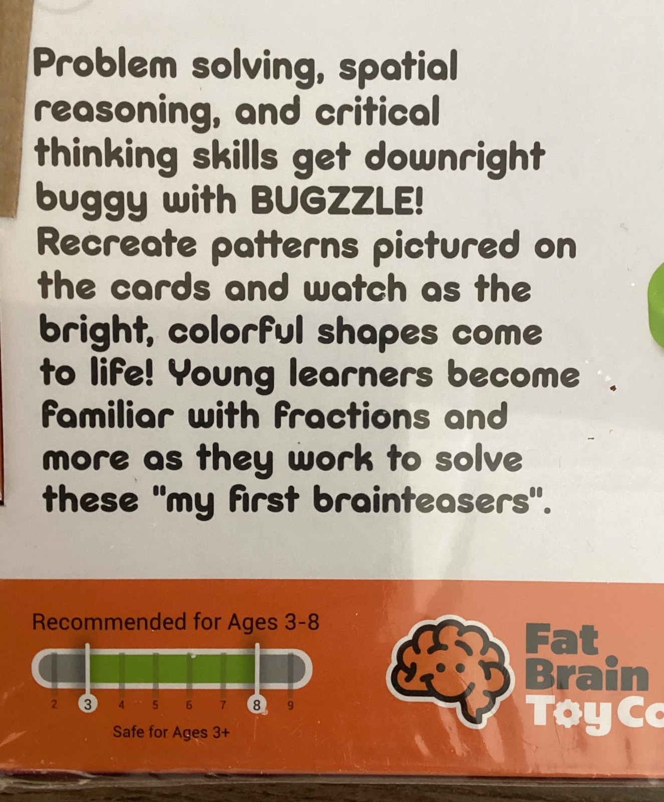 BUGZZLE Fat Brain Toy Co Kids Toddler 3y+ Educational Animal Bug Puzzle Toy Game