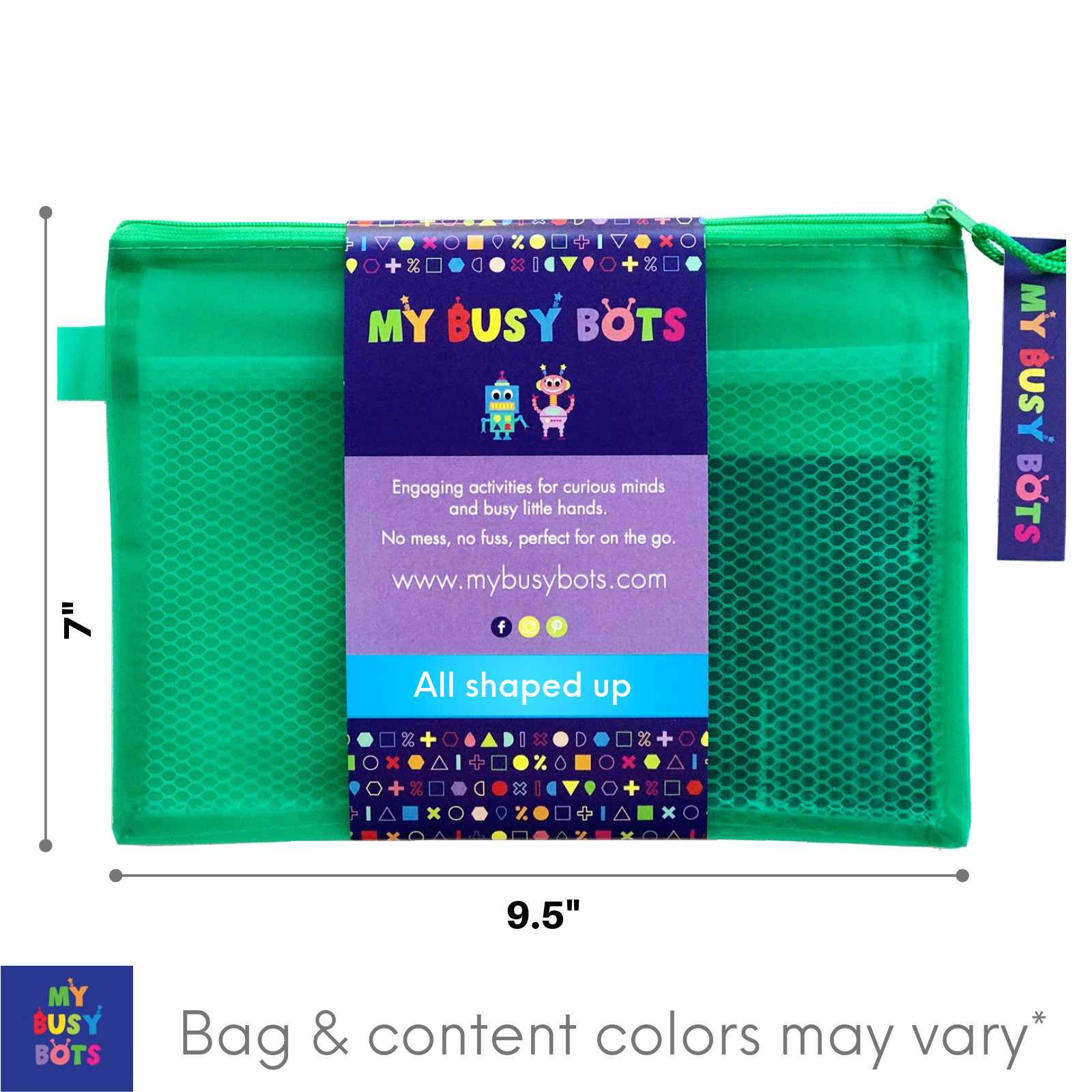 All Shaped Up – My Busy Bots Bag of shapes for matching, learning & building fin