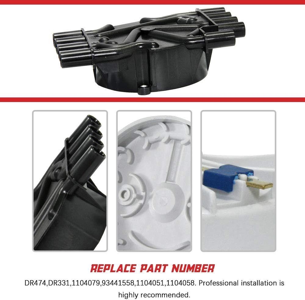 Ignition Distributor Cap and Rotor Kit Compatible with Chevy GMC Cadillac Vortec