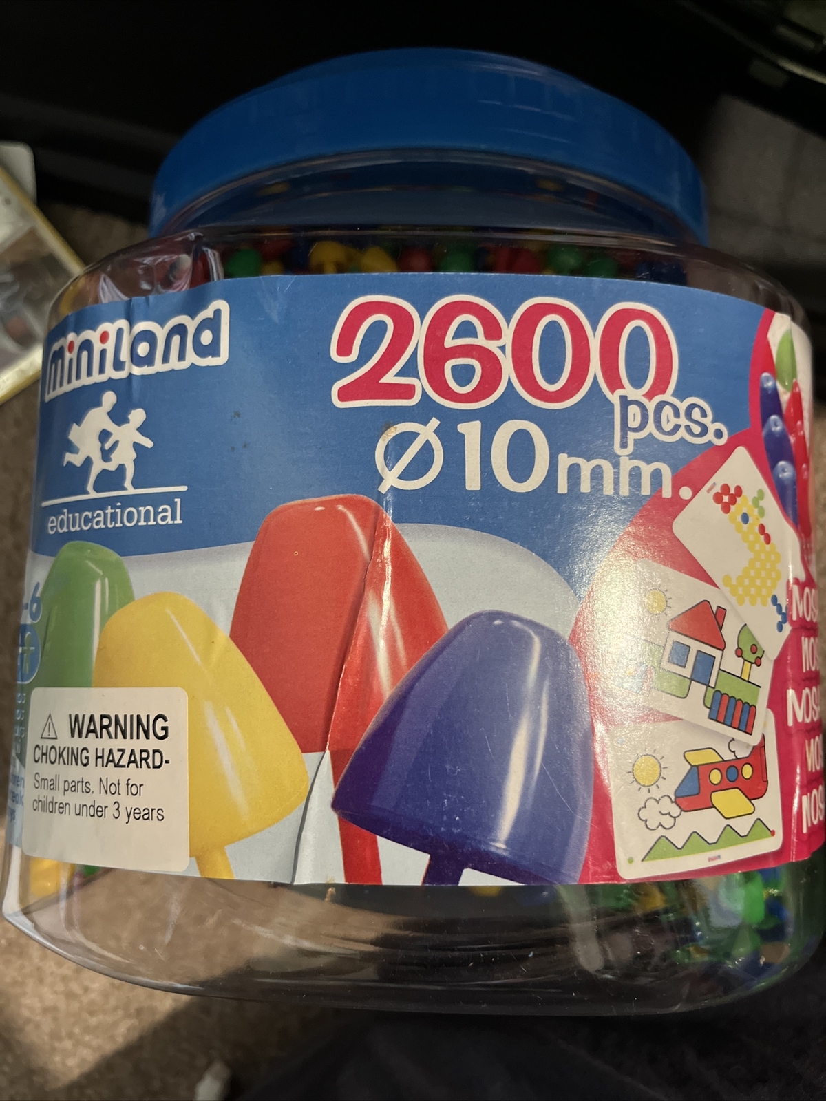 miniland educational Pegs 2600 Pcs. 10 Mm