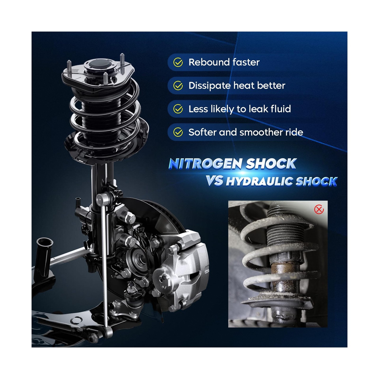Front Strut Shock Assembly w/Coil Spring for Toyota Corolla 2003-2008, Replac…