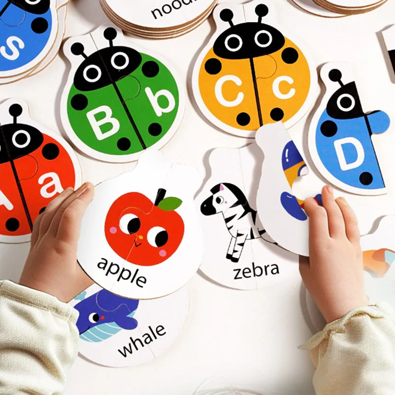 Letter Cognition Word Spelling Matching Card Letters Cartoon Education Teaching