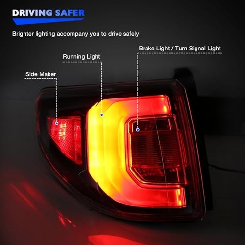 LED Tail Light Compatible with 2013-2017 GMC Acadia 2013-17 Driver Left Side LH