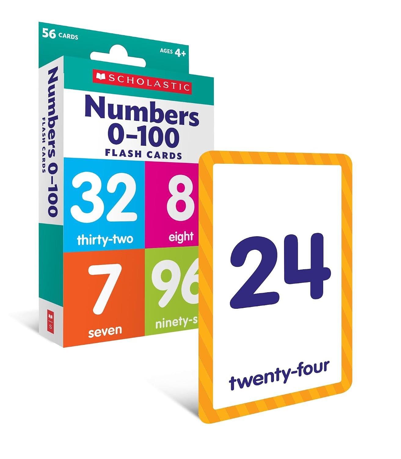 Flash Cards: Numbers 0 – 100, 56 cards , Ages 3-6 Preschool 3 Language English