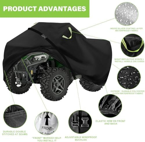 ATV Cover Waterproof Outdoor Heavy Duty 4 Wheeler Cover 420D All Weather Quad…