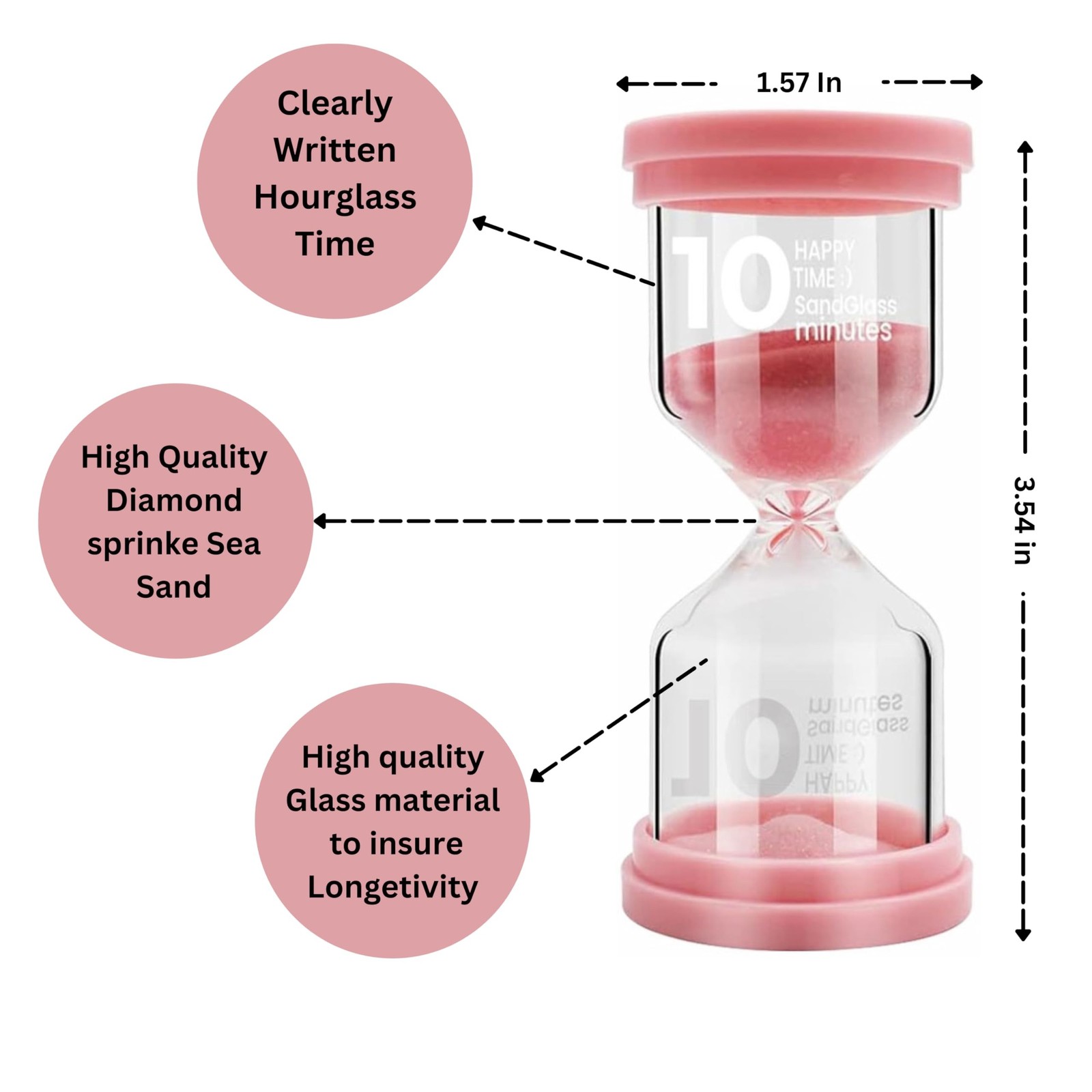 Sand Timer for Kids 4 Pack Colorful Hourglass 3min, 5mins, 10mins, 30mins San…