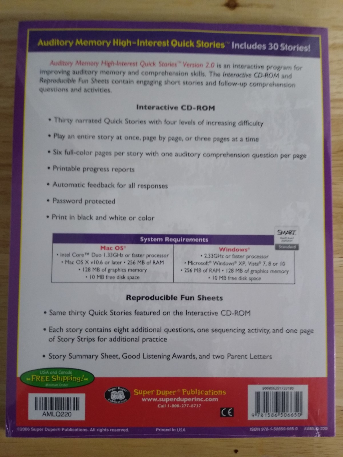 NEW Auditory Memo Quick Stories Speech Language Therapy Super Duper Publications