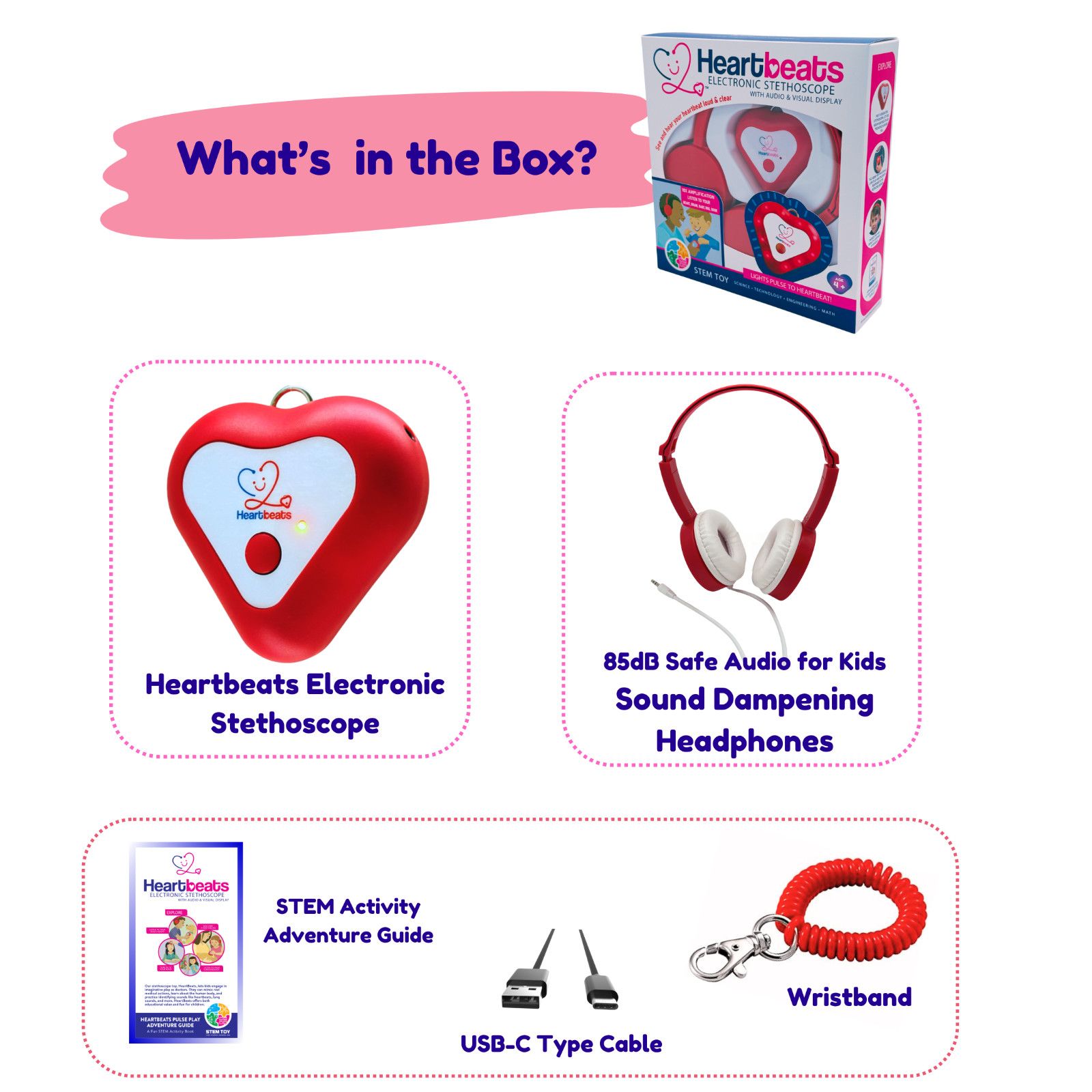 Heartbeats Electronic Stethoscope Toy w/ LED Display & 10X Sound Amplification