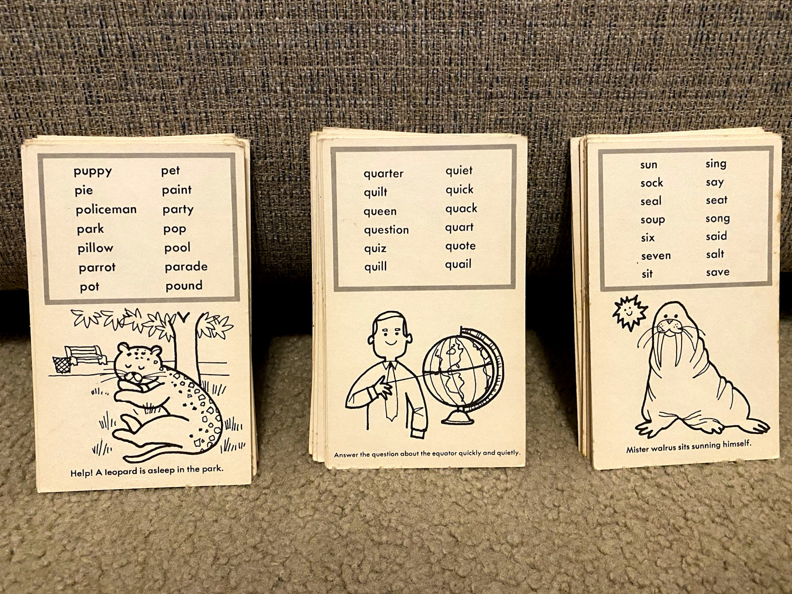 VINTAGE 1976 BEGINNERS PHONIC FLASH CARDS LEARNING ENGLISH GRADE 1-3 FLASHCARDS