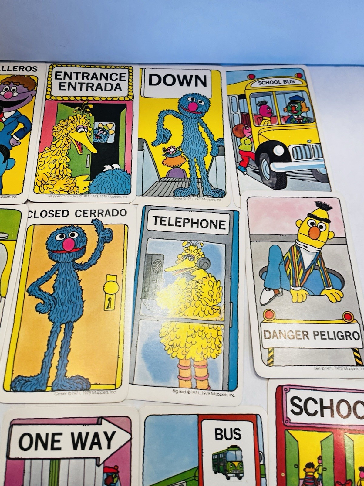 Vintage Sesame Street Word Cards Preschool Learning *MISSING 1 CARD* BIN 53