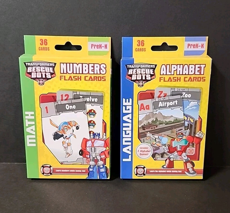 Transformers Rescue Bots: Alphabet / Numbers Learning Flash Cards PreK-K