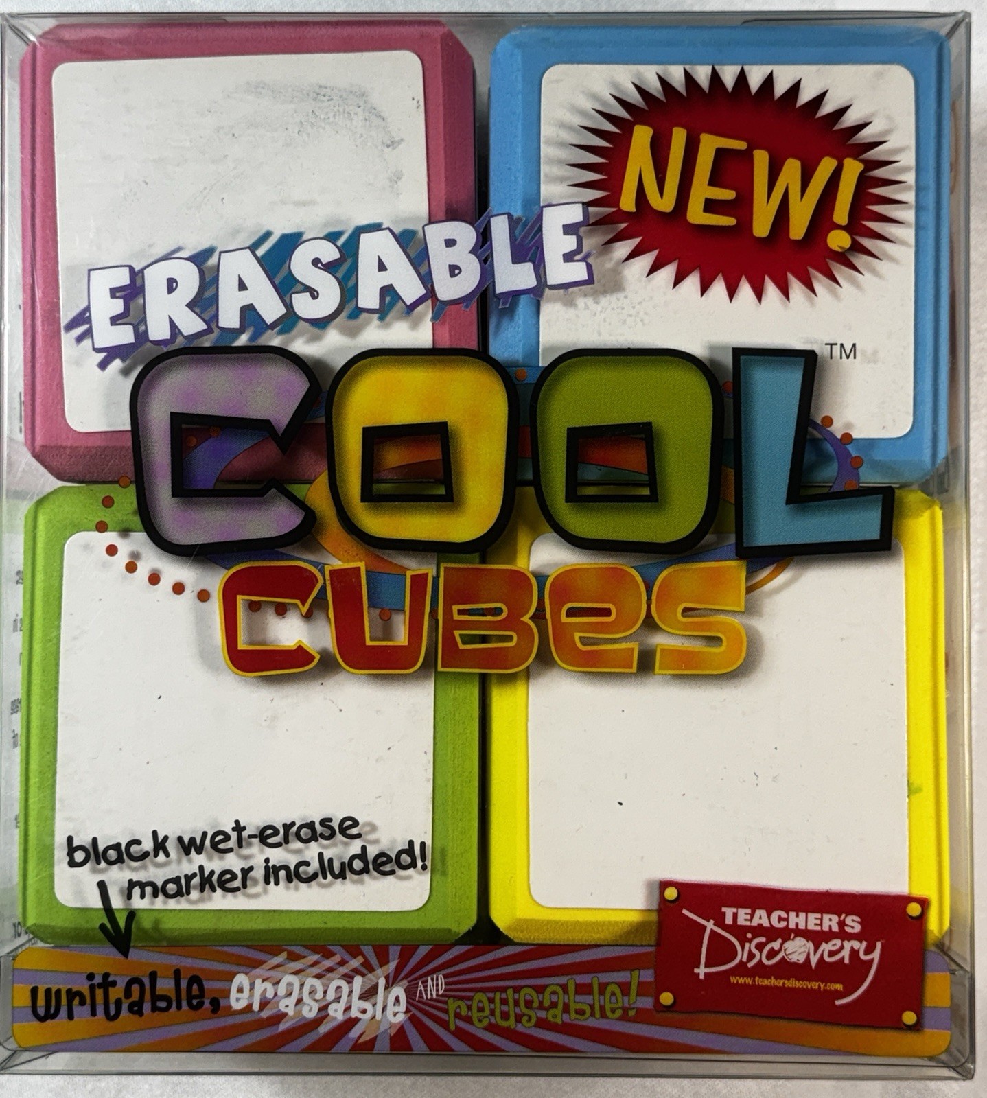 Four Sets Dry-Erase Erasable Cool Cubes Classroom Foam Learning Aids