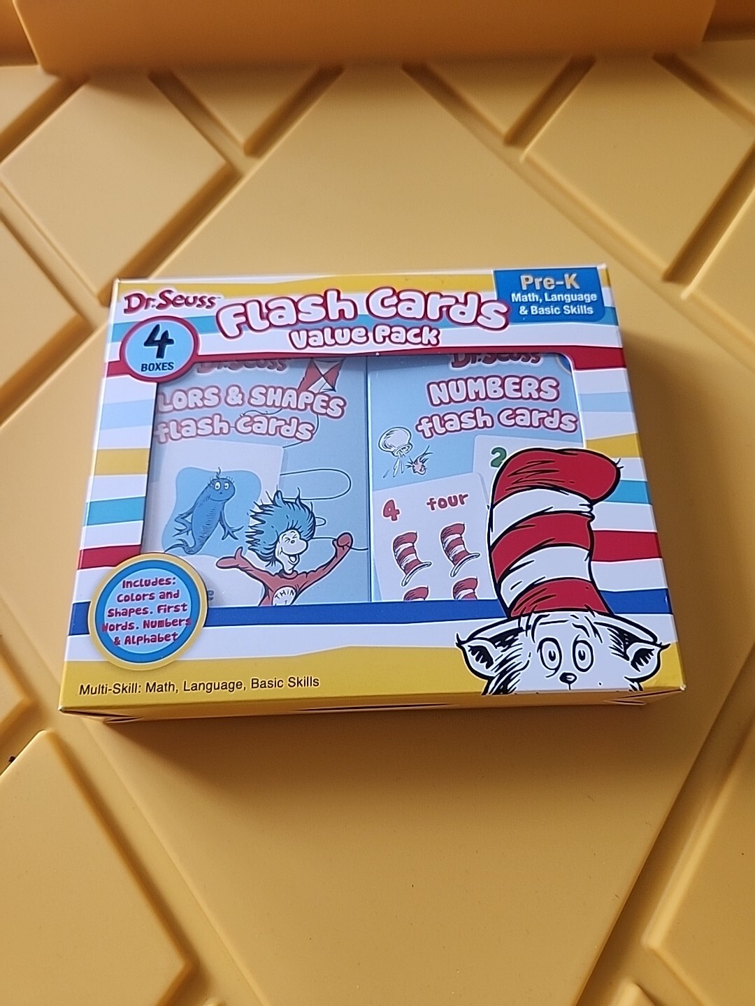 Dr. Seuss Flash Cards 4 Boxes Pre-K 1st Words Alphabet Colors Numbers Shapes New