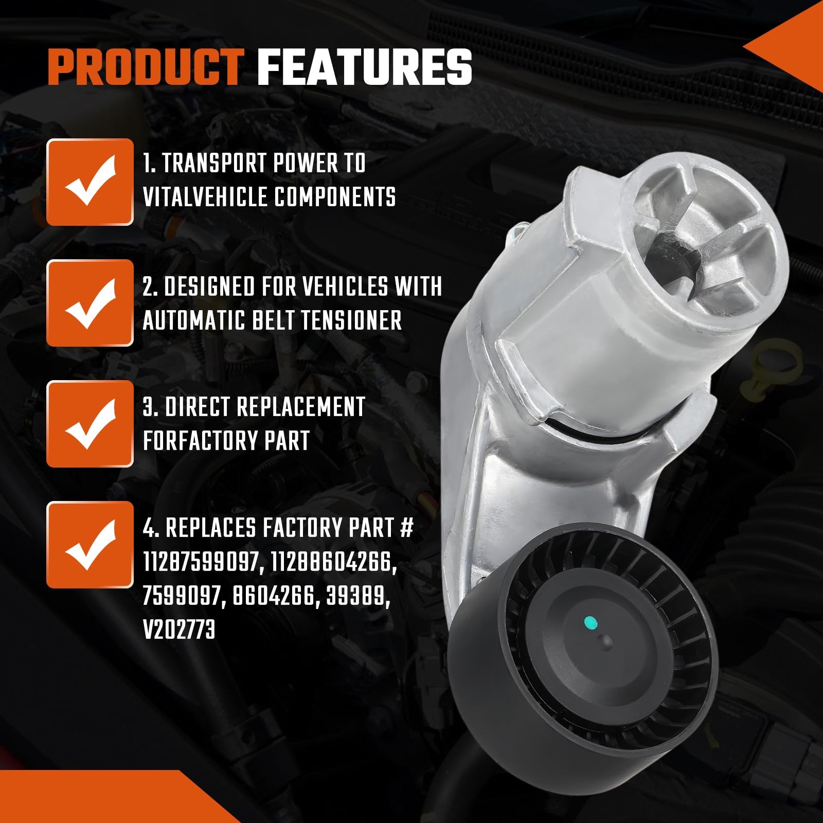 ISINSWIFT Belt Tensioner Assembly with Pulley Fit for BMW X3 11288604266