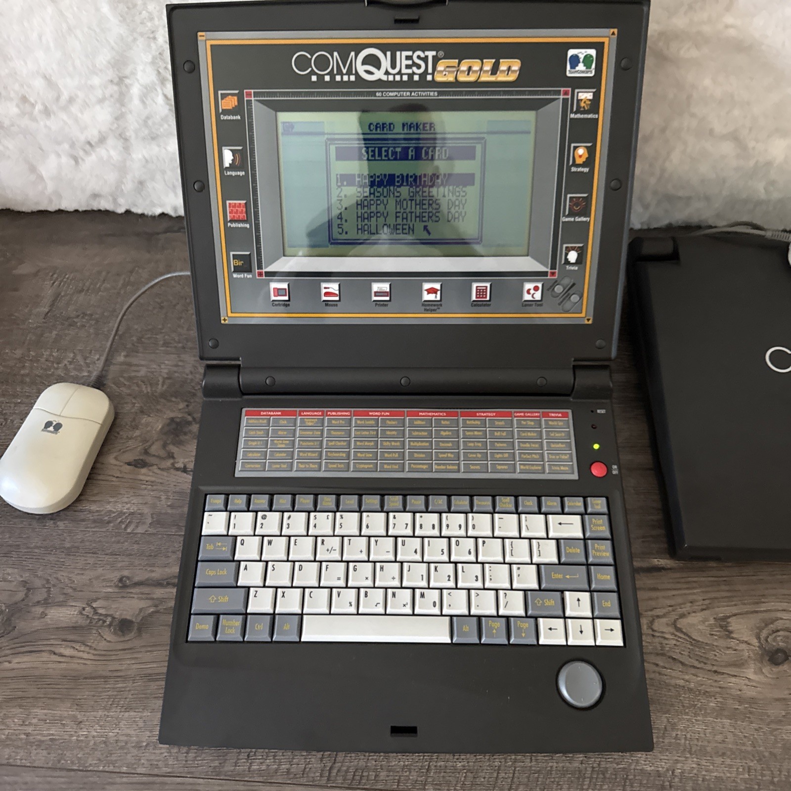 ComQuest Gold Vintage Kids Computer Laptop EXCELLENT Condition by Team Concepts