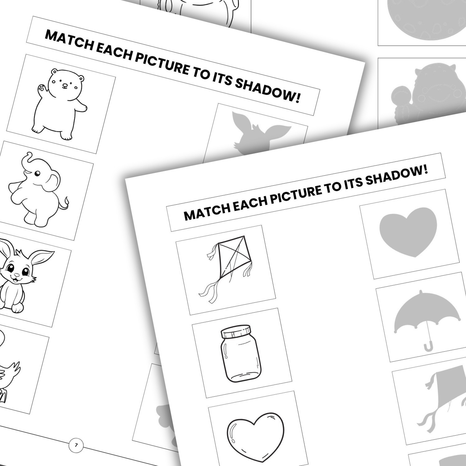 Shadow Matching Activity Book | Printable Worksheets for Kids