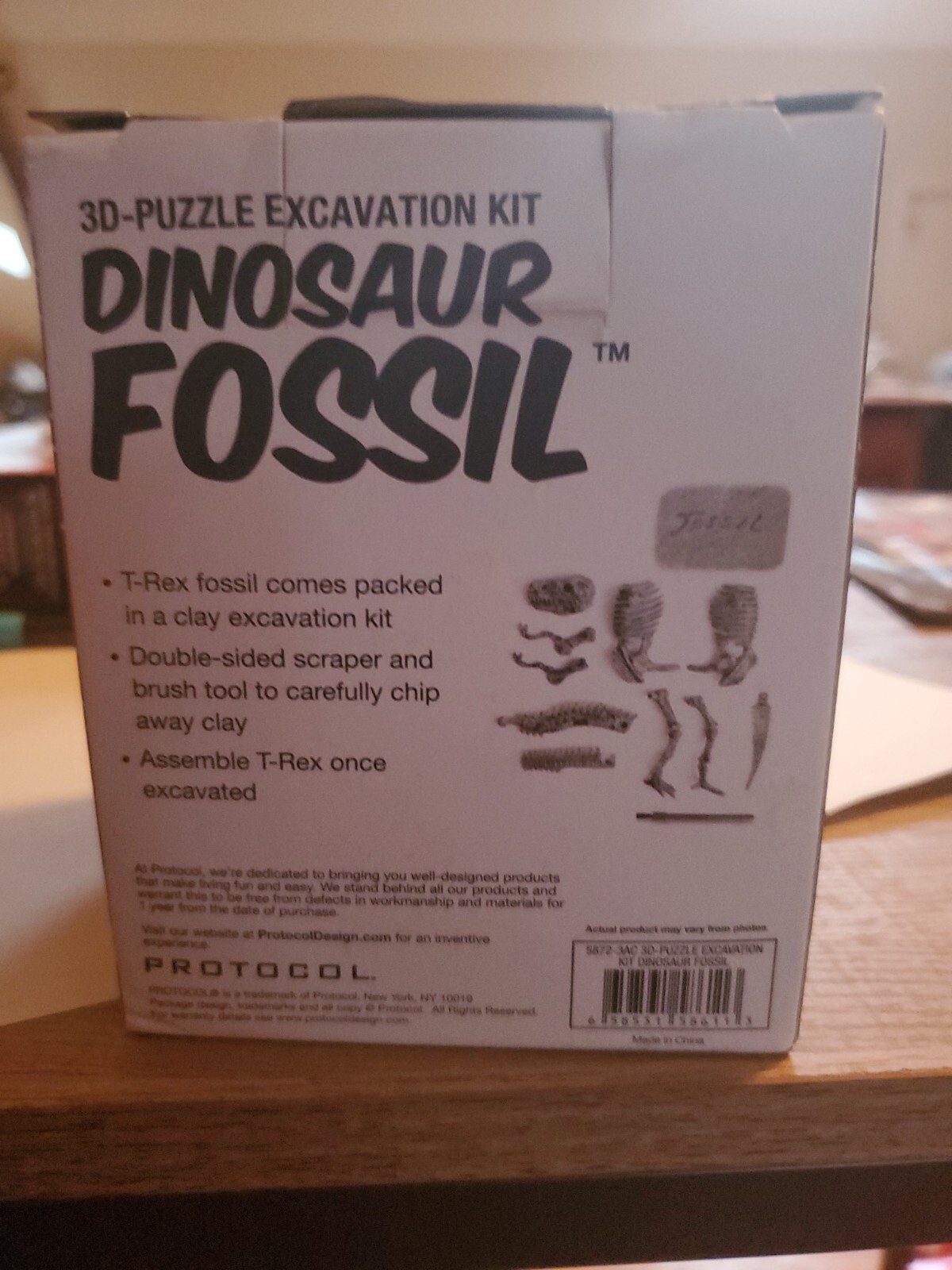 Protocol Dinosaur Fossil T-Rex 3D-Puzzle Excavation Kit w/Bonus Fossil