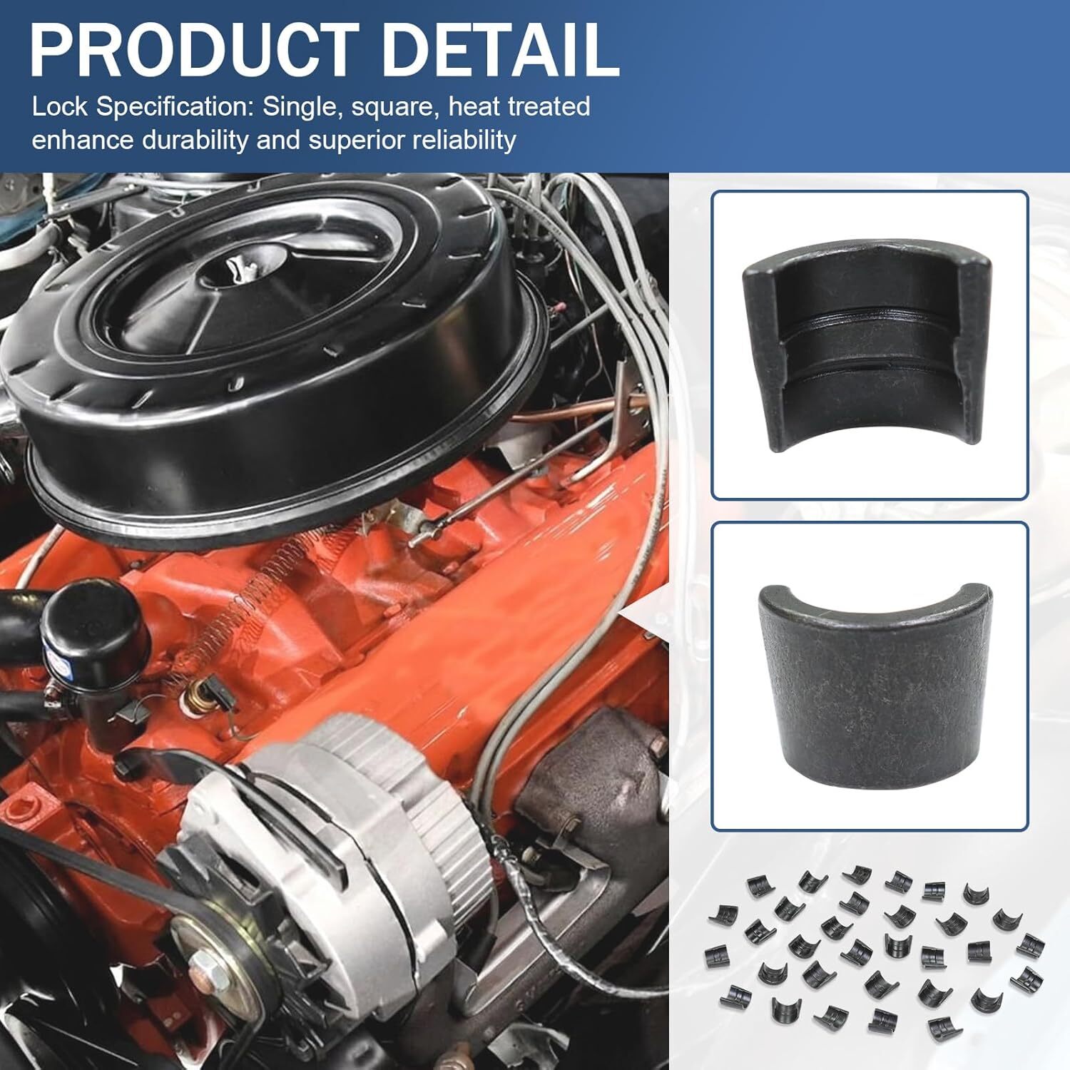 Z28 Style Valve Spring Retainer Lock Set Compatible with Chevy 400 350 327 307