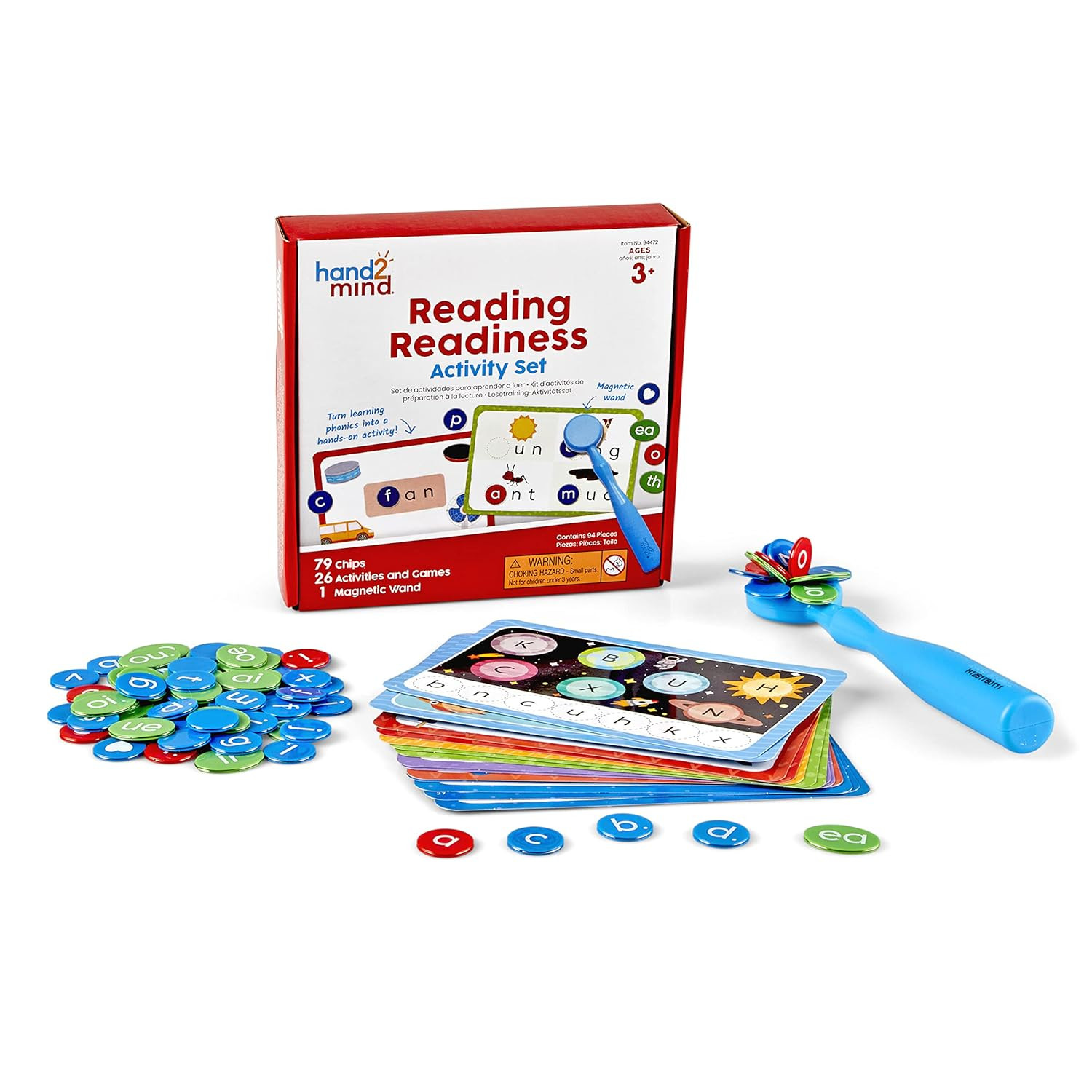 Reading Readiness Activity Set, Magnetic Wands and Chip Set, Learn to Spell for