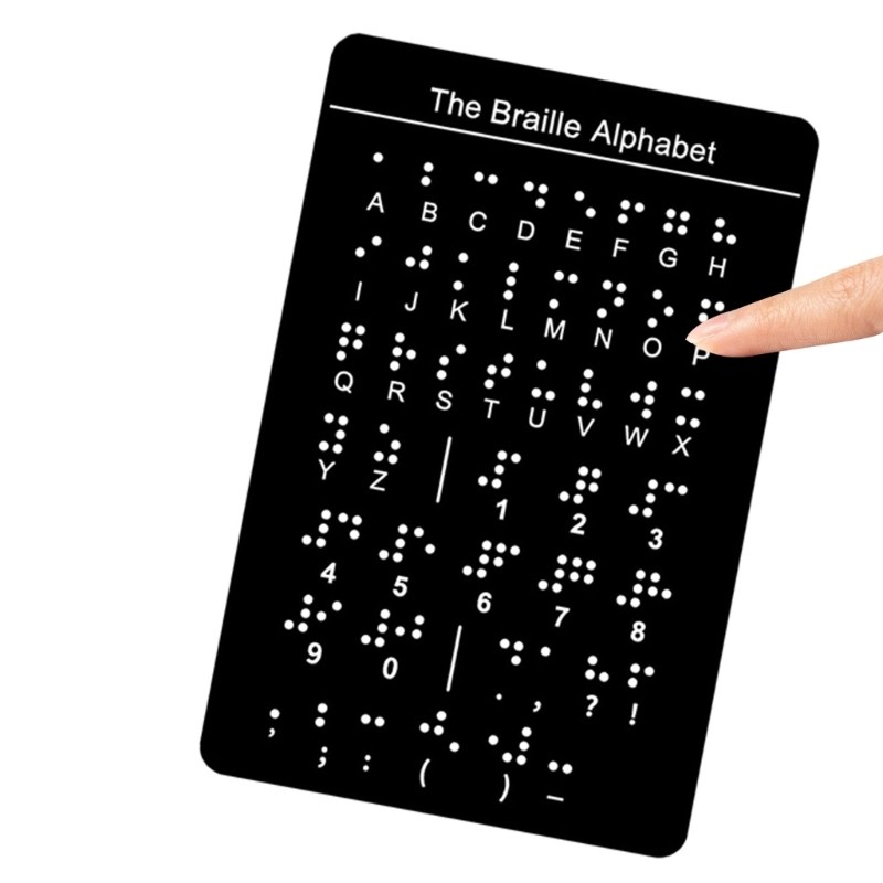 Beginner Braille Teaching Aid Braille Letter Board with Raised Dots 12×18.4cm