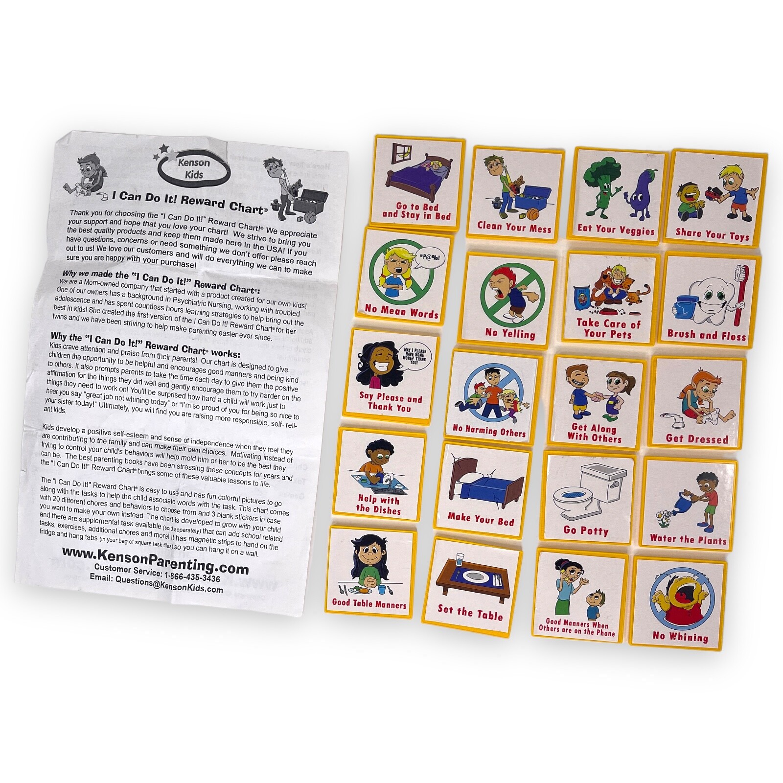 chore behavior chart “I Can Do It!” My Daily Checklist, reward incentive tiles