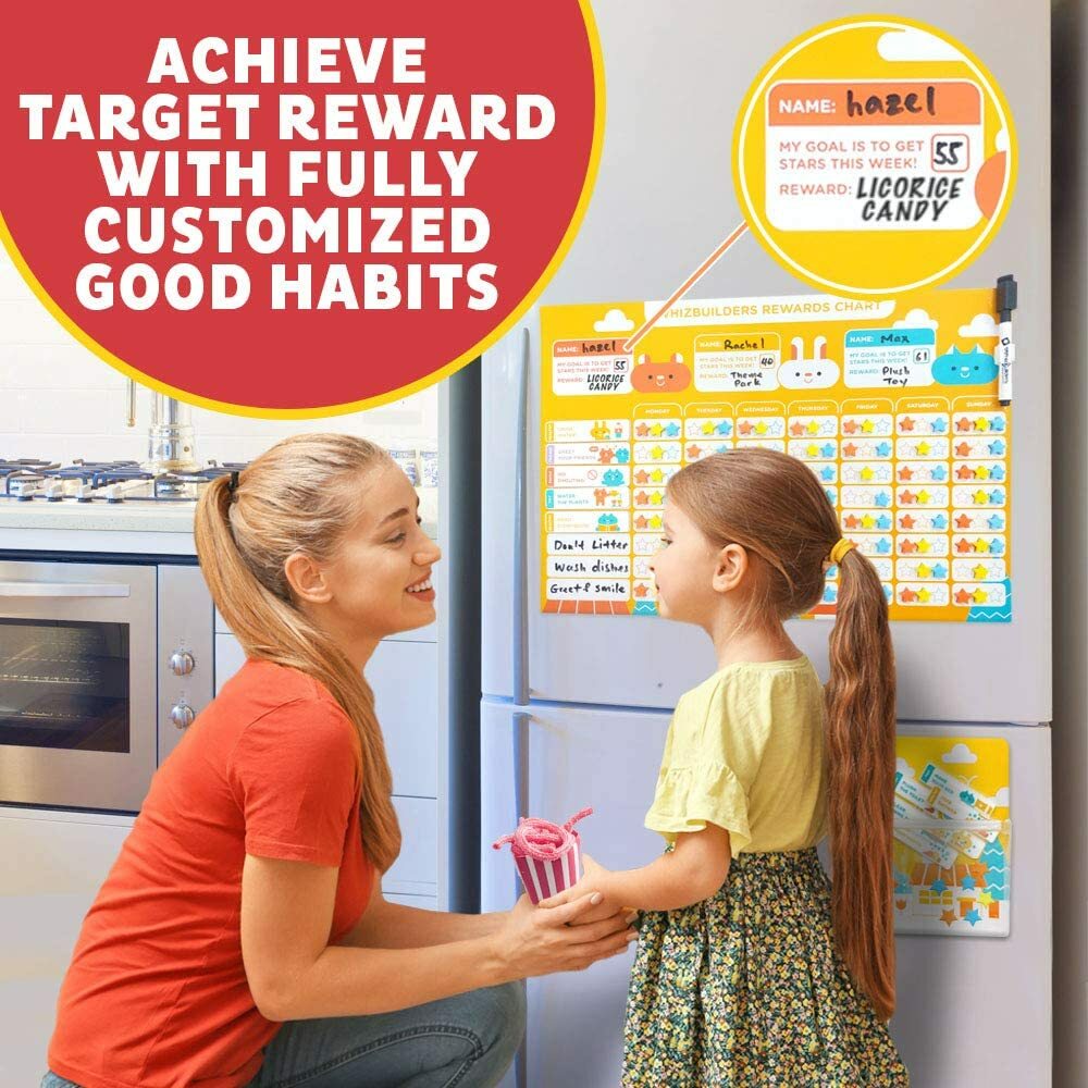 Behavior Chore Reward Star Chart with Magnetic Stickers for Toddler Training