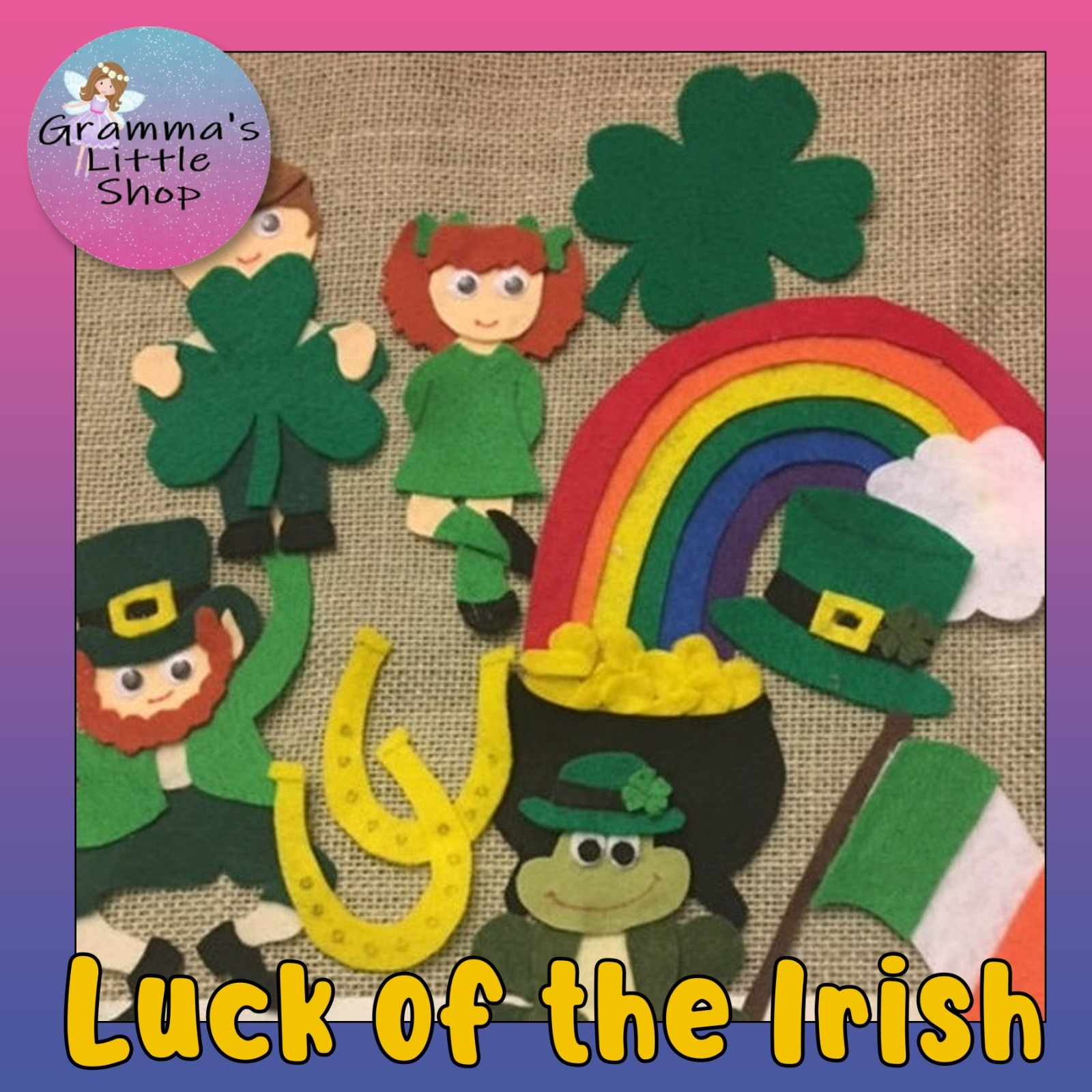 Luck of the Irish Felt Pieces for Felt or Flannel Board Play