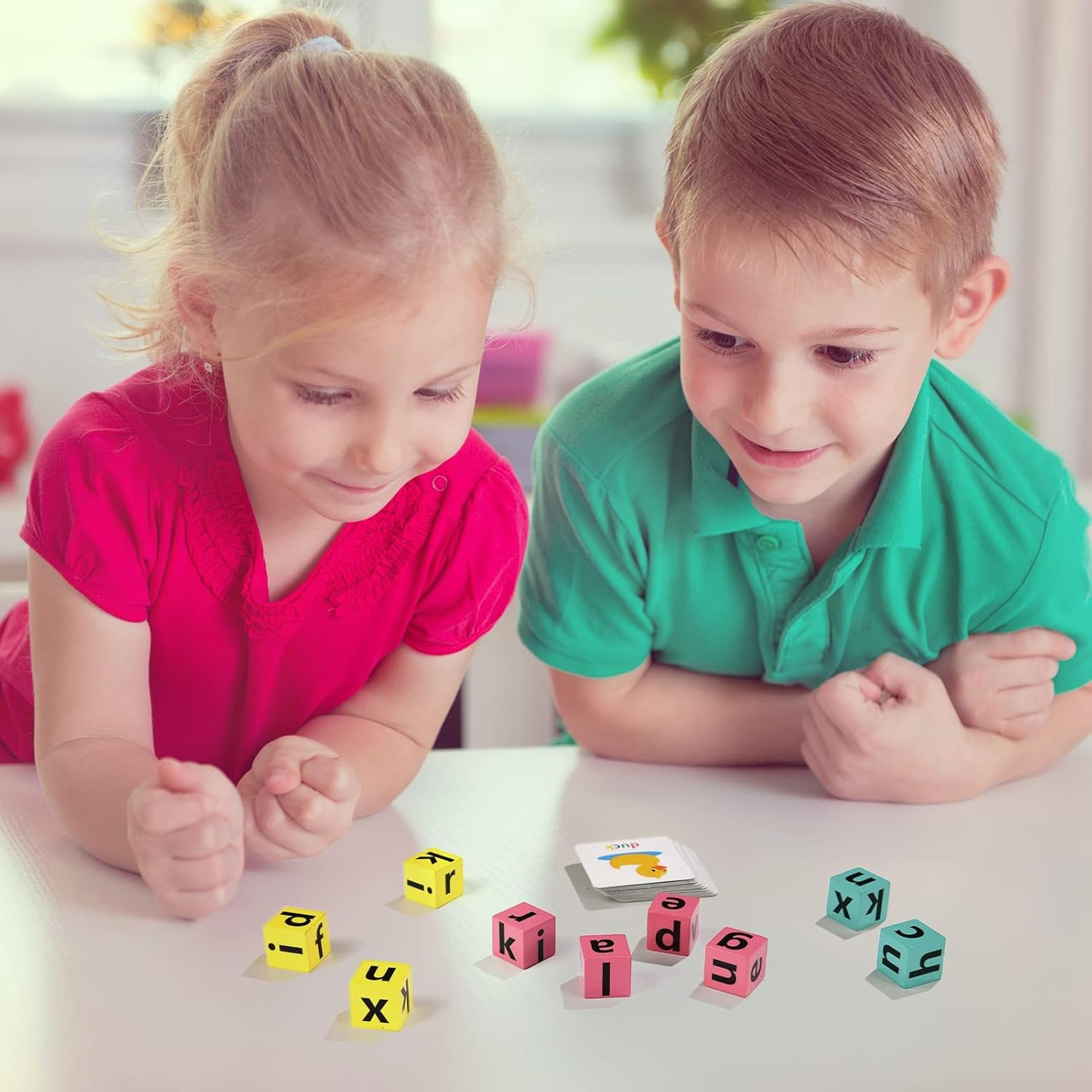 Wooden Blocks Spelling Game, Wooden Alphabet Puzzles Blocks, Matching Letter Gam