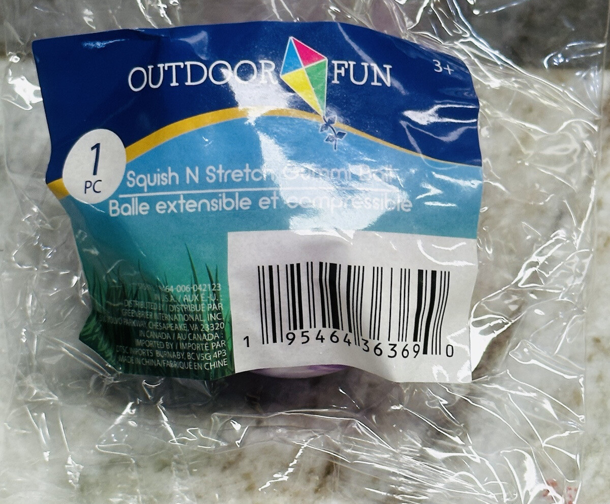 Outdoor Fun 1pc Squish And Stretch Gummi Ball. Purple 2.5 Inches