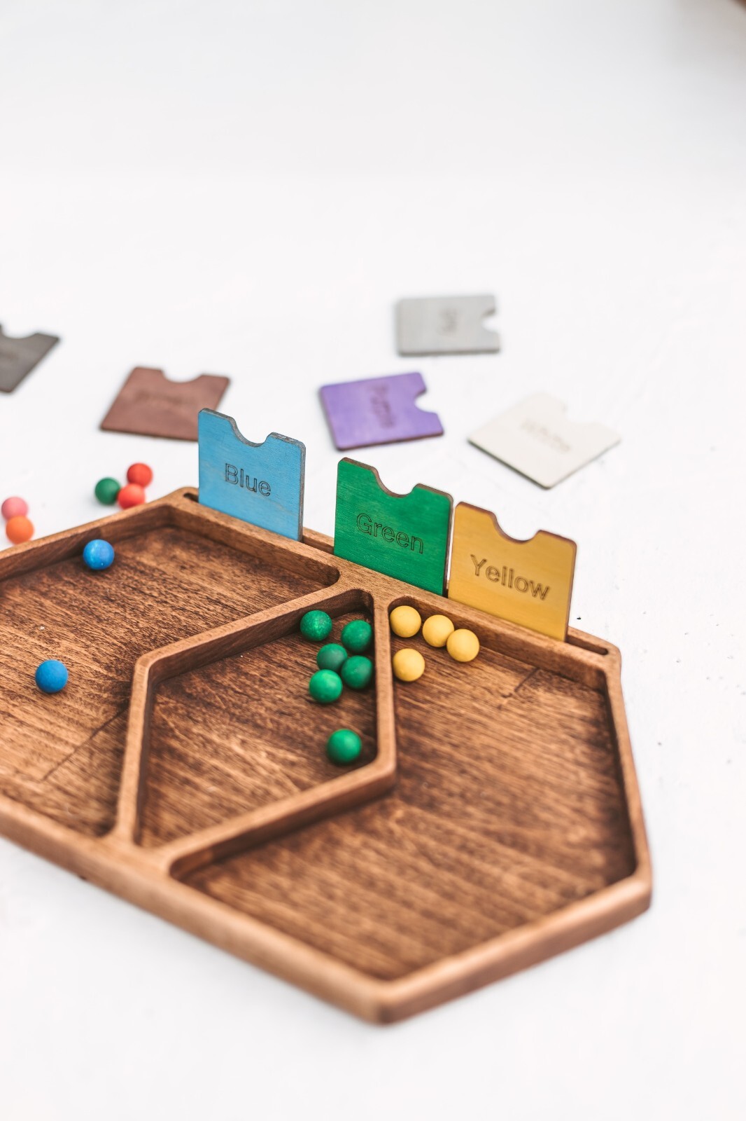 Color learning sorting toy, toddler educational toys, wooden kids gifts, Waldorf
