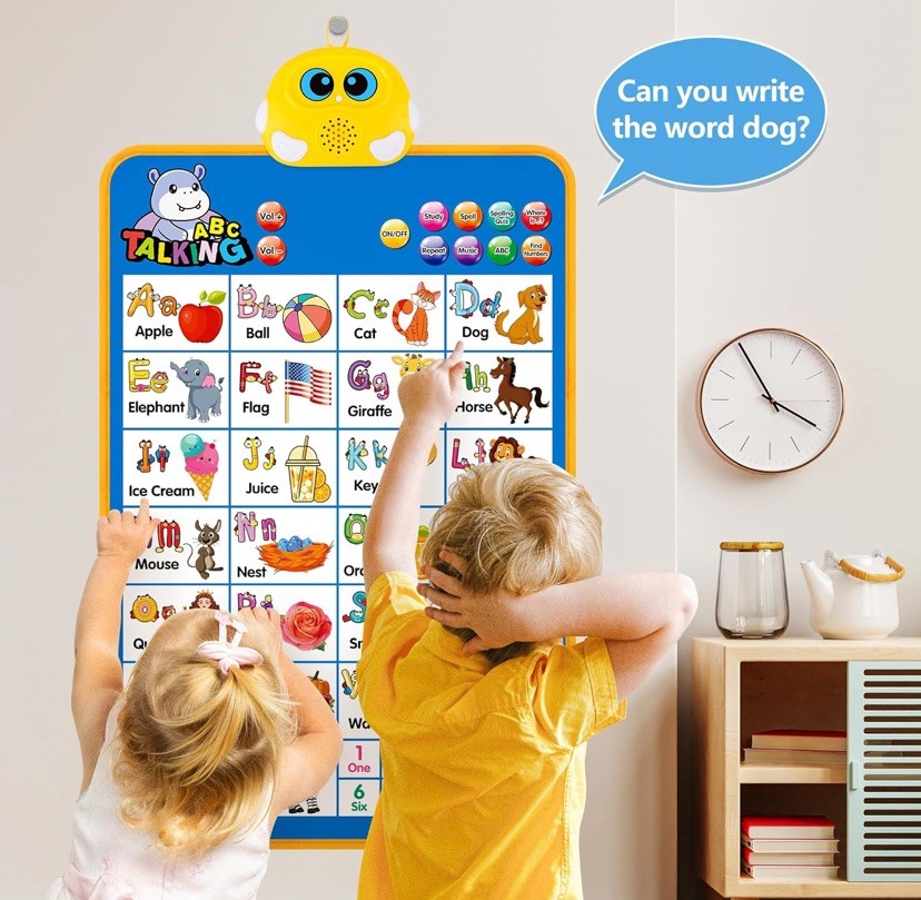 Electronic Alphabet Wall Chart, Talking ABC,123S,Music Poster,Kids Learning Toys