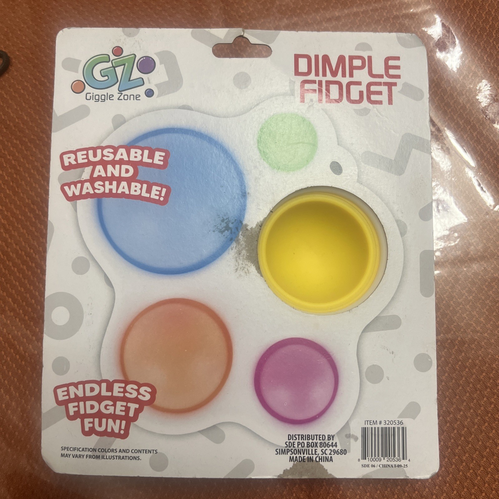 Giggle Zone GZ Dimple Fidget Popit Fidget Stress Reliever Bubble Popper Pop