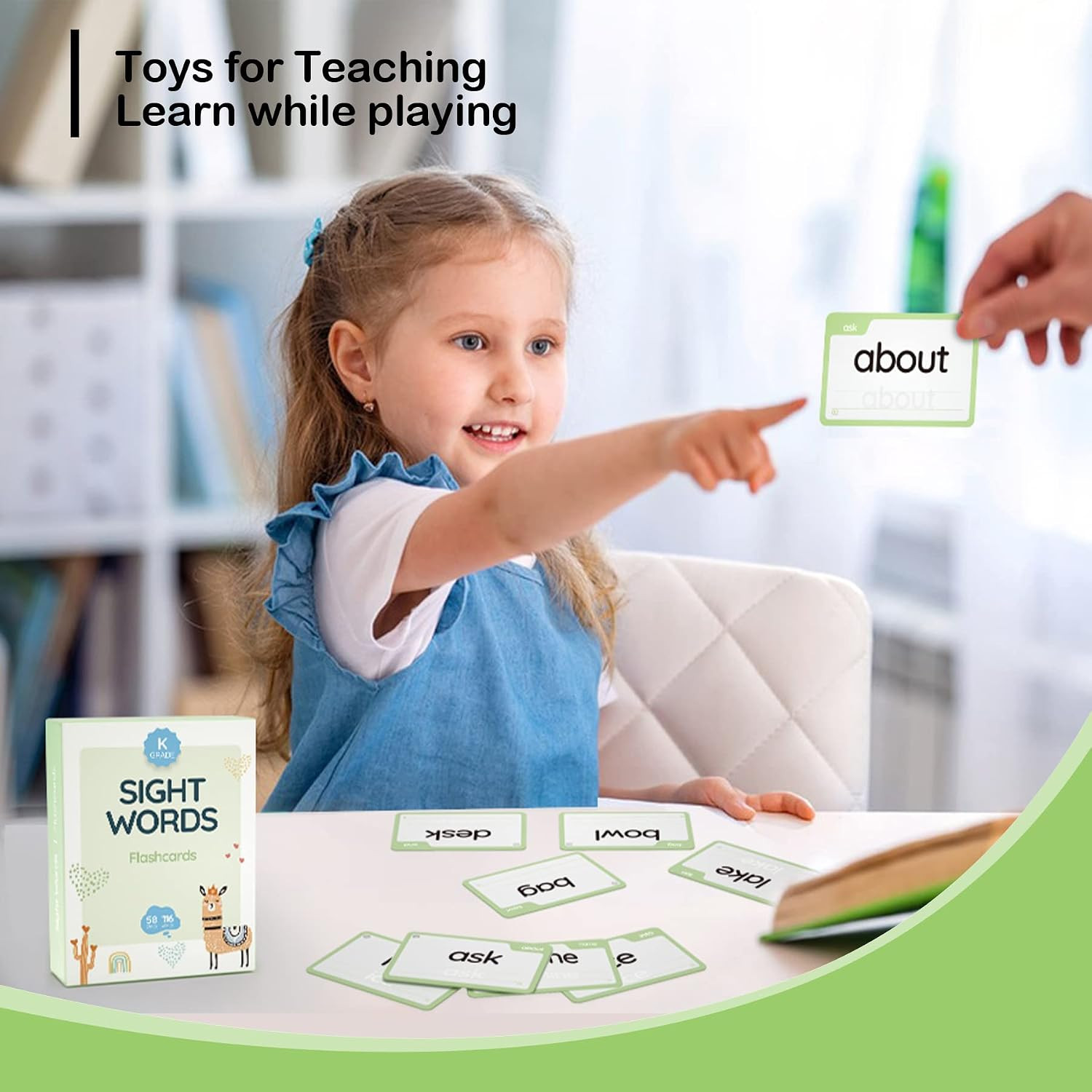 58 Cards, 116PCS High Frequency Sight Words Flash Cards (Kindergarten), Phonics
