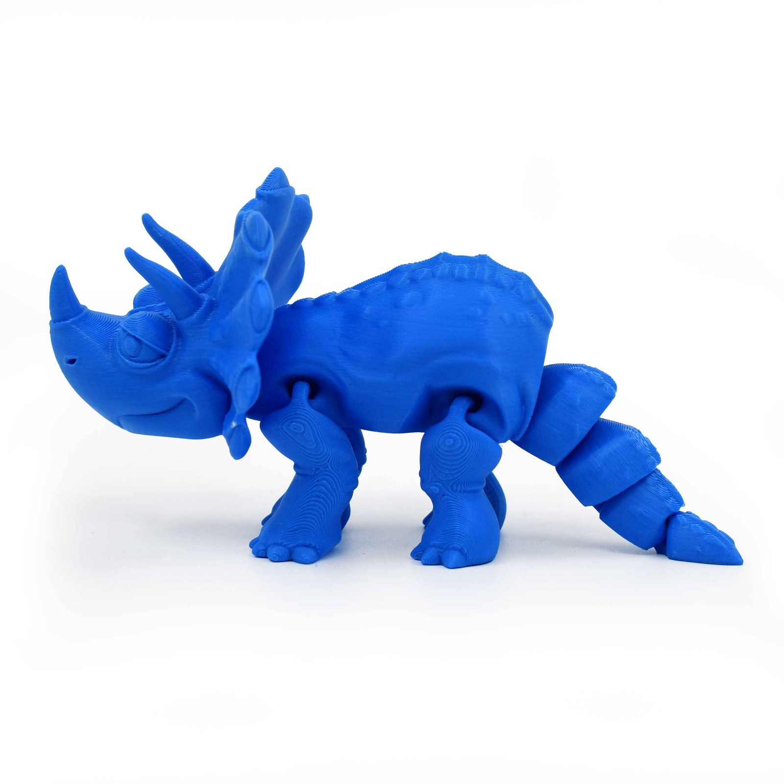3D Printed Articulated Flexible Triceratops Dinosaur | Multiple Colors | Black S