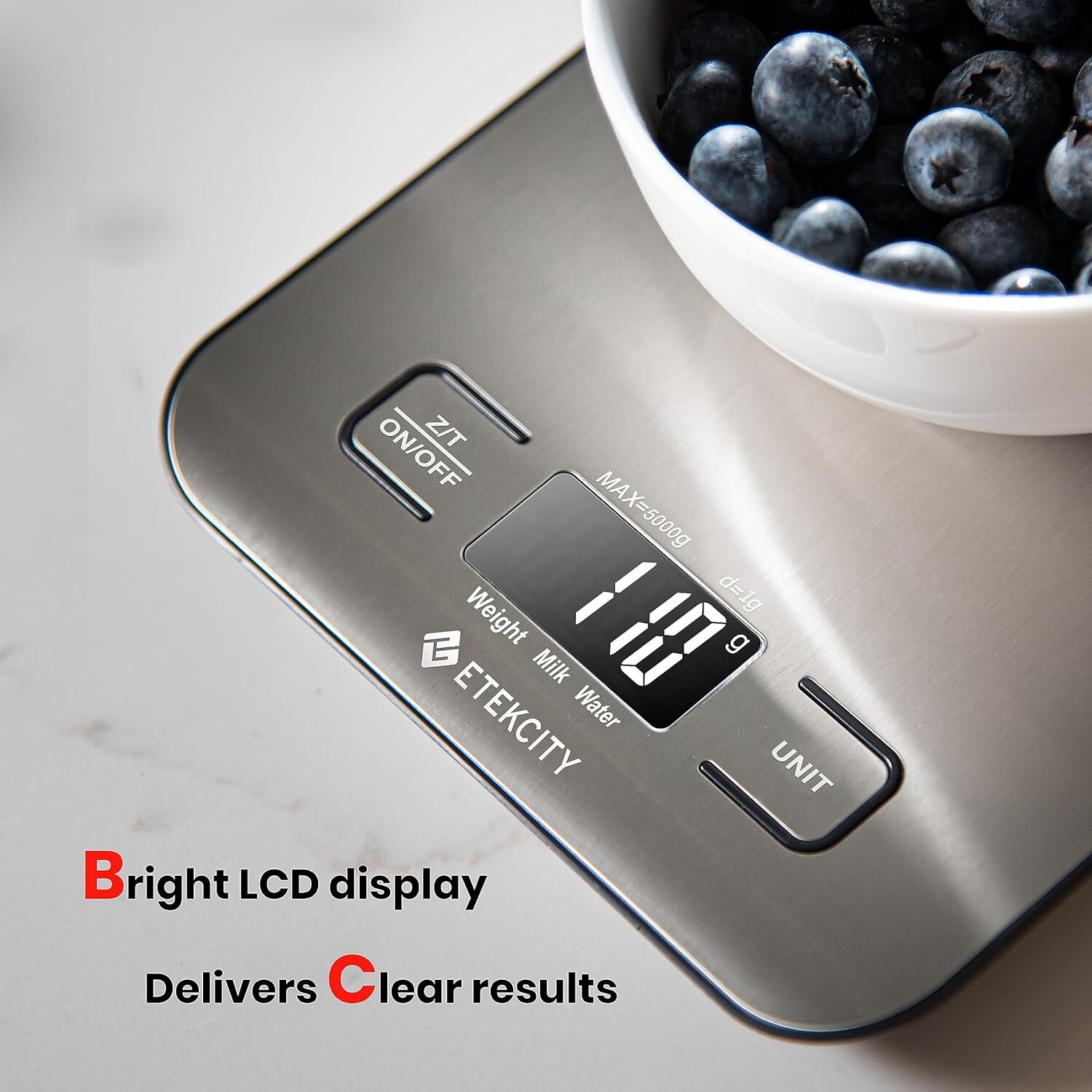 Food Kitchen Scale,Digital Grams and Ounces for Weight Loss,304 Stainless Steel