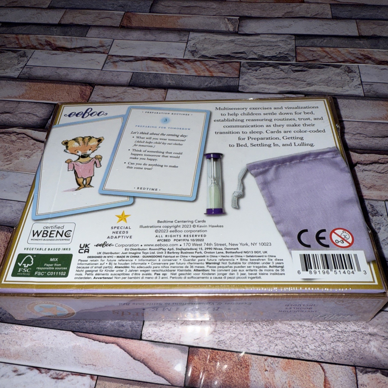 EeBoo Bedtime Centering Cards Exercises & Visualizations 36 Cards Bag Timer