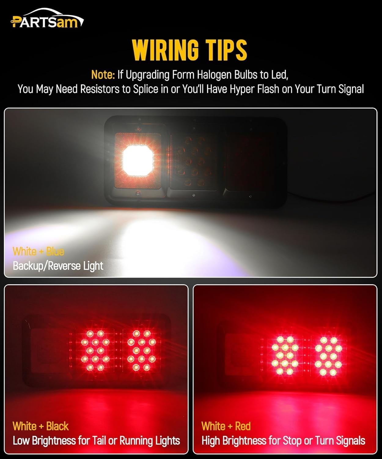 2Pcs , Rectangle Vertical or Horizontal Mount LED Trailer Camper RV Tail Ligh…