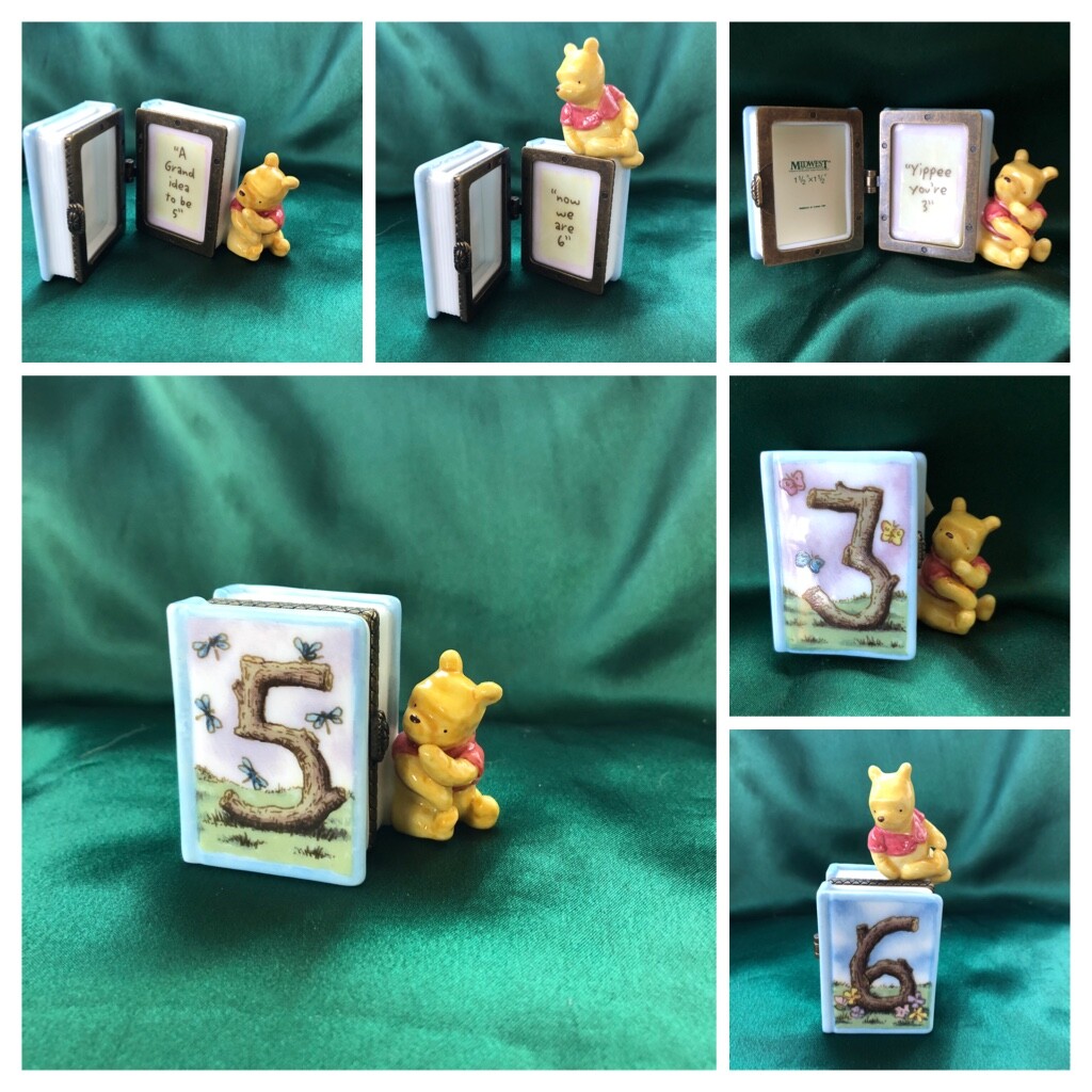 MIDWEST – CLASSIC POOH PORCELAIN HINGED BOX / FRAME – ASSORTED AGES -YOU CHOOSE!