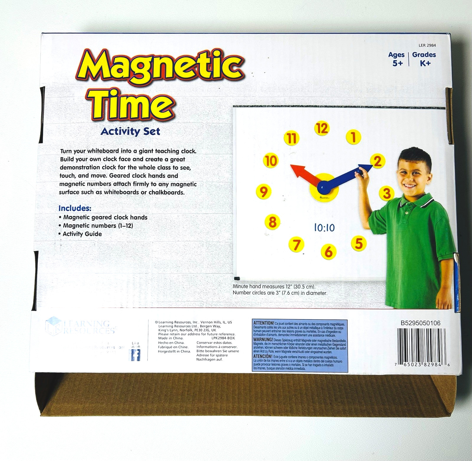 Learning Resources Magnetic Time Activity Set Teaching Clock 13 Piece Set